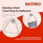 Motiqo Stainless Steel Towel Ring for Bathroom, Napkin Ring for Wash Basin, Towel Holder, Napkin Holder, Towel Hanger, Bathroom Aessories (Triangular Shape) Set-1 - Image 3
