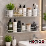 MOTIQO Stainless Steel Wall Mount Multi-Purpose Bathroom Shelf | Combo | Set-2 | Silver - Image 10