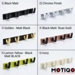 Motiqo Premium Aluminum Wall-Mounted Hook Rail – 4 Hooks, Matte Black Finish - Image 9