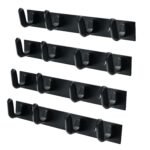 Motiqo Premium Aluminum Wall-Mounted Hook Rail – 4 Hooks, Matte Black Finish - Image 7
