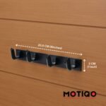Motiqo Premium Aluminum Wall-Mounted Hook Rail – 4 Hooks, Matte Black Finish - Image 3