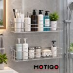 MOTIQO Stainless Steel Wall Mount Multi-Purpose Bathroom Shelf | Combo | Set-2 | Silver - Image 7