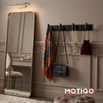 Motiqo Premium Aluminum Wall-Mounted Hook Rail – 4 Hooks, Matte Black Finish - Image 11
