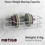 MOTIQO Stainless Steel Wall Mount Multi-Purpose Bathroom Shelf | Combo | Set-2 | Silver - Image 5