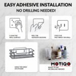 MOTIQO Stainless Steel Wall Mount Multi-Purpose Bathroom Shelf | Combo | Set-2 | Silver - Image 2