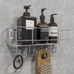 MOTIQO Stainless Steel Self Adhesive Wall Mount Multi-Purpose Bathroom Shelf (Silver) - Image 10