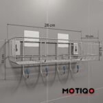 MOTIQO Stainless Steel Self Adhesive Wall Mount Multi-Purpose Bathroom Shelf (Silver) - Image 11
