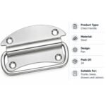 Anjna Heavy-Duty Stainless Steel Pan-Style Chest Handle (24 Pcs) - Image 4