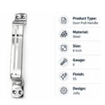 Motiqo Premium 8-Inch Stainless Steel Architectural Jolly Door Handle_MQ J1 D H P12_ (12 Pcs) - Image 2